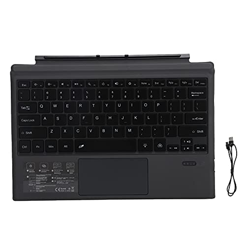 Kabellose Tastatur, Bluetooth-Tastatur Wiederaufladbare Bluetooth Long Standby mit RGB-Hintergrundbeleuchtung Laptop Handauflage mit Touchpad Computerzubehör für Microsoft
