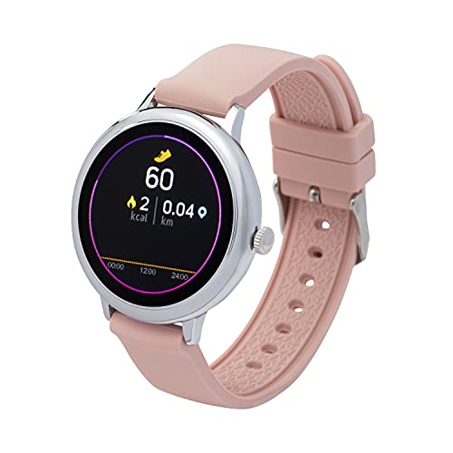 Fitnesstracker mit Herzfrequenz Puls Blutdruck Schlaf Schritte Farbdisplay Smartwatch Armband Uhr - 9715 (Rosa + Hellblau)