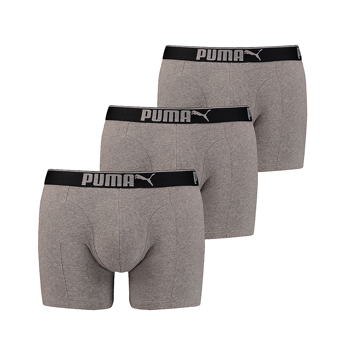 PUMA Mens Premium Sueded Cotton Men's Boxers (3 Pack) Boxer Shorts, Grey Melange, S