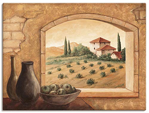 Artland Qualitätsbilder I Bild auf Leinwand Leinwandbilder Andres Toskana Landschaften Fensterblick Italien Malerei Creme A1QN