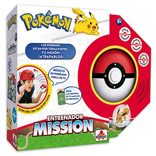 BORRAS - Interaktives Brettspiel Pokemon Mission. Werde ein Pokémon-Trainer und fange sie alle. Lerne lustige Daten von deinen Lieblings-Pokemones. (19442) | Spanische Version