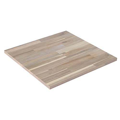 INTERBUILD REAL WOOD Akazienholz-Küchenarbeitsplatten, gerade Kante, 711 x 711 x 26 mm, 1 Stück (Bio-Weiß)