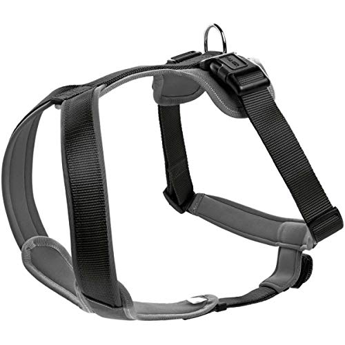 HUNTER Neopren Geschirr für Hunde, Nylon, gepolstert mit Neopren, für Sport und Freizeit XS, schwarz/grau