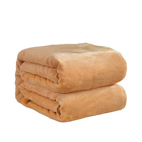 Bettwäsche Flanell Decke Tagesdecke Queen Size Rot Queen Size Bett Wolldecke Super Weich und flauschig Warm Mikrofaser Solide Decke (150 x 200 cm ?1,0 kg, Camel)