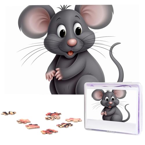 Graue Ratten-Puzzles, 1000 Teile, personalisierte Puzzles, Fotos, Puzzle für Familie, Bildpuzzle für Erwachsene, Hochzeit, Geburtstag (74,9 x 50 cm)