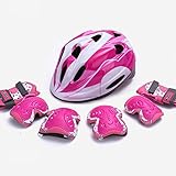 Roller Skating Safeguard Knieschützer Ellbogenschützer Wristar Armschienen Schutzhelm Sports Support Pads Schutz Gear Pads für Kinder / Kinder Rollschuh Skateboard Fahrrad BMX Bike ( Farbe : Pink , größe : M )