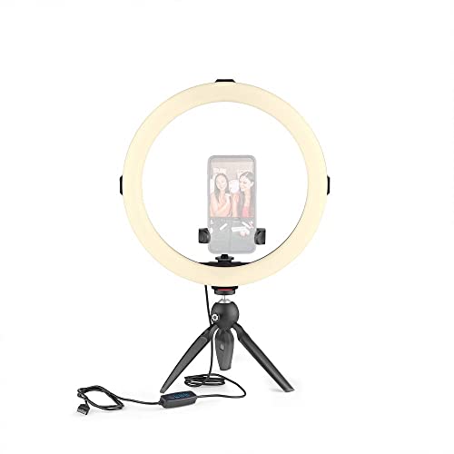 JOBY Beamo Ring Light 12" HandyPod Complete Mobile Kit, LED Selfie Ring Light für Smartphones und Kameras, inklusive Mini-Stativ für Telefon und Handyhalterung, Handy Stativ mit Ringlicht, zu 1 Kg