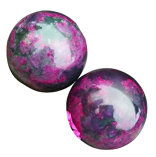 PacuM Ballstretcher, magnetischer Stressball, 2 Baoding-Bälle aus Marmorstein, chinesischer Gesundheitsübungs-Massageball for Hände, Stressabbau Massage (Color : A)
