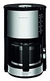 Krups KM3210 Pro Aroma Plus Filterkaffeemaschine | 10 Tassen | 1,25 L | 30-Minuten-Warmhaltefunktion | sichtbares Wasserstands Fenster | Tropfstopp-System | Schwarz mit Edelstahlapplikationen