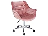 Moderner Bürodrehstuhl höhenverstellbarer Sessel Samt Rosa Labelle