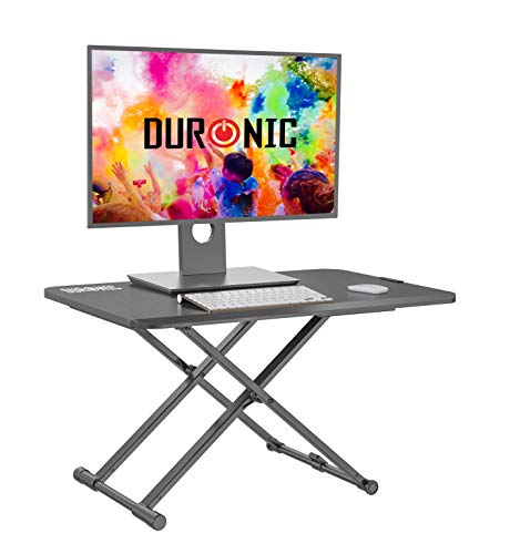 Duronic DM05D24 Schreibtischaufsatz | Workstation 74 x 47 cm | Computertisch höhenverstellbar 5 bis 40 cm | Stehpult für PC und Laptop | Sitz-Steh Schreibtisch bis 10 kg | Steharbeitsplatz HomeOffice