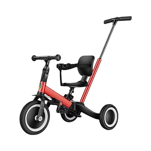 3-in-1-Kinder-Dreiräder für Jungen und Mädchen von 2 bis 5 Jahren,Kleinkind-Dreirad mit Elterngriff, Sitz mit Sicherheitsgurt,Laufrad mit klappbarem Hinterrad,3-Räder-Rollerfahrrad,Eltern-Lenkwagen
