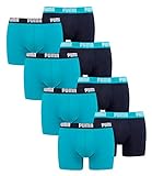 PUMA 12 er Pack Boxer Boxershorts Men Herren Unterhose Pant Unterwäsche, Farbe:796 - Aqua/Blue, Bekleidungsgröße:XXL