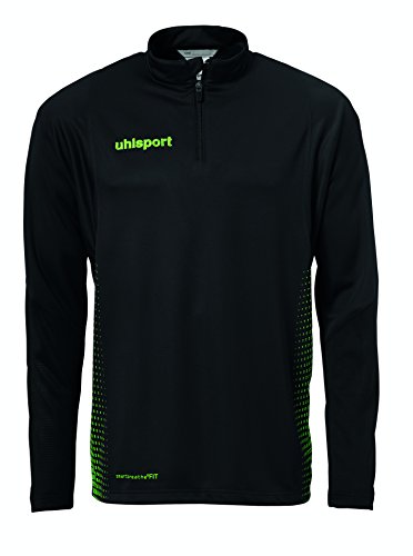 uhlsport Herren Score 1/4 Zip Top Sweatshirt, schwarz/Fluo grün, L