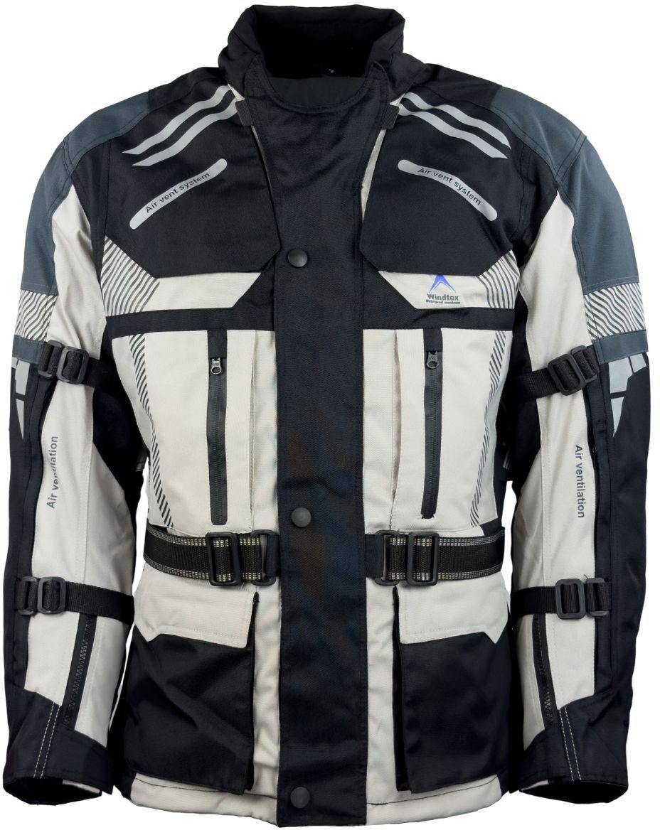 Roleff Racewear Unisex 7755 Textiljacke Motorradjacke mit Protektoren, grau/schwarz, XL EU