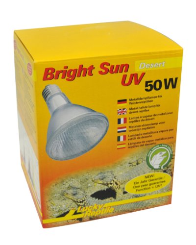 Lucky Reptile BSD-50 Bright Sun UV Desert, 50 W, Metalldampflampe für E27 Fassung mit UVA und UVB Strahlung (Vorschaltgerät erforderlich)