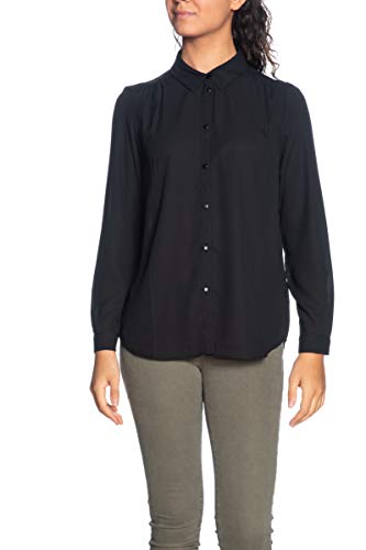 Vila NOS Damen VILUCY L/S Button Shirt-NOOS Bluse, Schwarz (Black Black), 34 (Herstellergröße: XS)