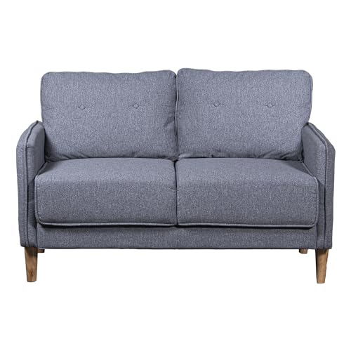 DRW Sofa, Polyester und Holz Gummi, grau, 131x75x86cm