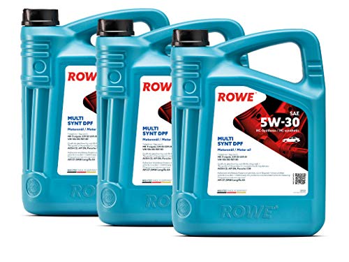 15 Liter (3x5L) ROWE HIGHTEC MULTI SYNT DPF SAE 5W-30 Motoröl Made in Germany