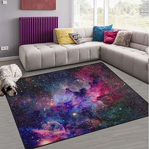 Naanle Galaxy Nebula rutschfester Teppich für Wohnzimmer, Esszimmer, Schlafzimmer, Küche, 150 x 200 cm