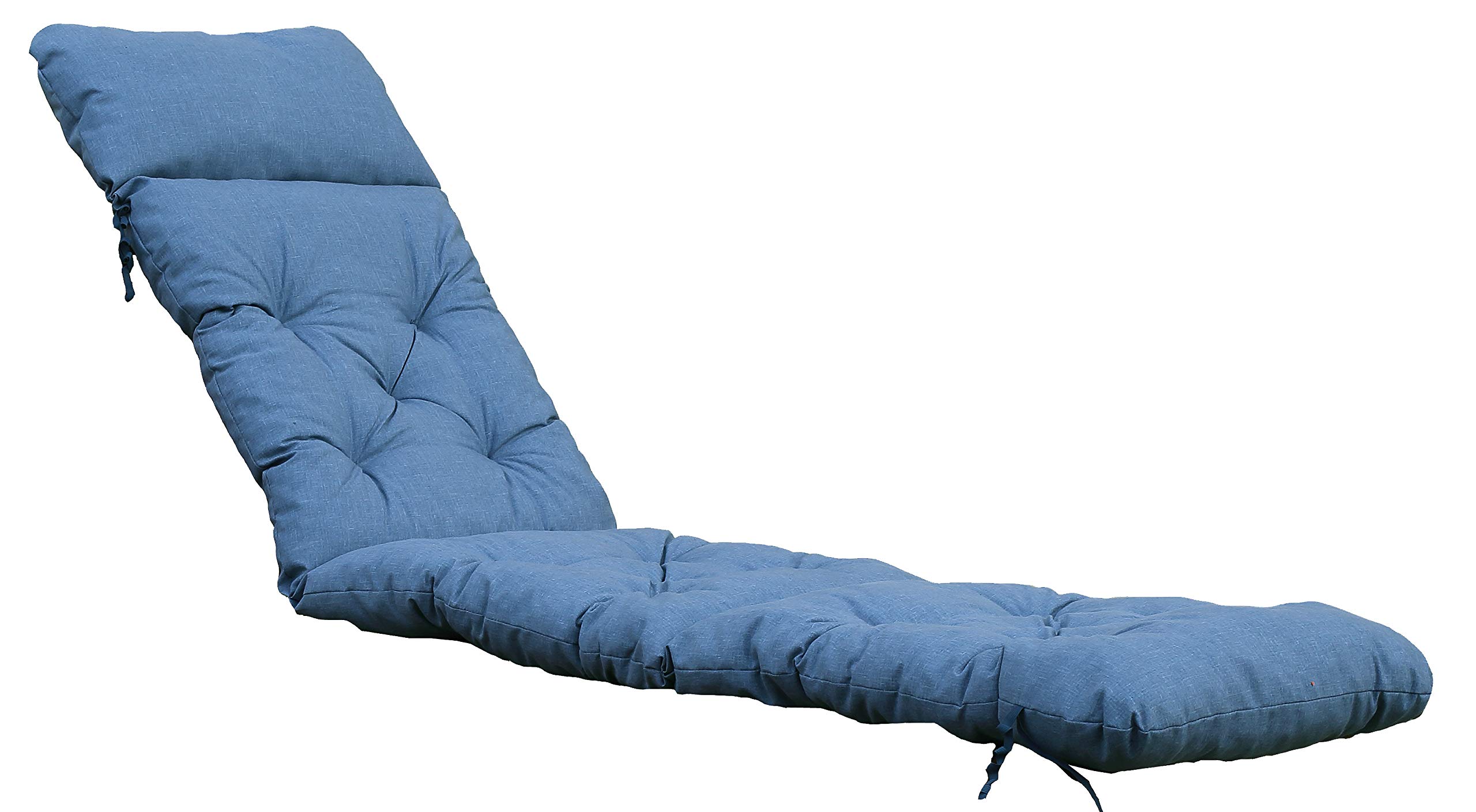Ambientehome Deckchair Sitzkissen Sitzpolster Auflage für Liege, 195x49 cm blau/grau