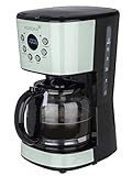 Korona 10665 Retro-Kaffeemaschine | Mint | 1,5 Liter | Filterkaffeemaschine | LCD-Display | Timer | Kaffeeautomat inkl. Permanentfilter