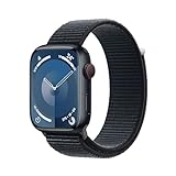 Apple Watch Series 9 (GPS + Cellular, 45 mm) Smartwatch mit Aluminiumgehäuse und Sport Loop Armband in Mitternacht. Fitnesstracker, Blutsauerstoff und EKG Apps, Always-On Retina Display, CO₂ neutral