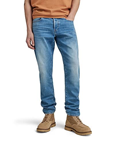 G-STAR RAW Herren 3301 Straight Tapered Fit Jeans, Blau (Worn In Azure B631-A795), 35W / 36L