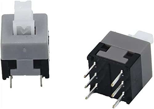 Schalter Mikroschalter 100 STÜCKE Mini-Drucktastenschalter 6-poliger taktiler Leistungs-Mikroschalter Selbstverriegelung Ein-/Aus-Taste Rastschalter 8,5 x 8,5 mm 8,5 * 8,5 mm elektronischer Schalter