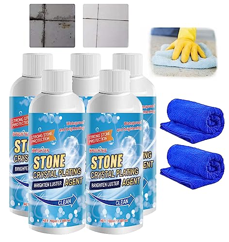 BEABAG Stone Stain Remover Cleaner, Kitchen Marble Oil Stain Cleaner, Stain Remover Cleaner - Oxidation, Rust, Stain Removal, Stone Crystal Plating Brighten Luster Agent Clean (5PCS)