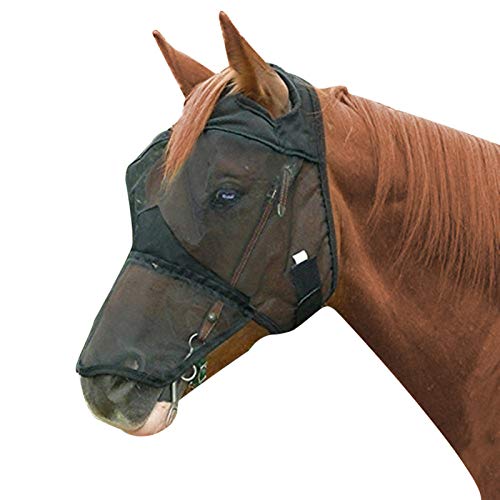 Ardentity Fliegenmaske Pferd, Design mit Nasenschutz UV-Fliegenmaske für Pferde - Bequeme, Atmungsaktive Pferdemaske