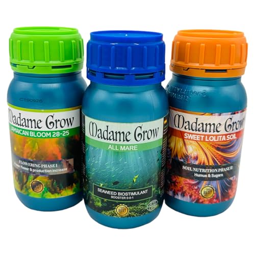Madame Grow - Naturdünger für Wachstum und Blüte - Konzentrierte Formel Für verschiedene Samen - 3 x 250ml