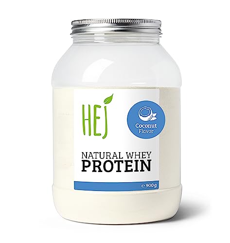 HEJ Natural Whey Protein Kokos - Eiweißpulver für Protein Shakes - Proteinpulver im Geschmack Kokos - 1er Pack (1 x 900g)