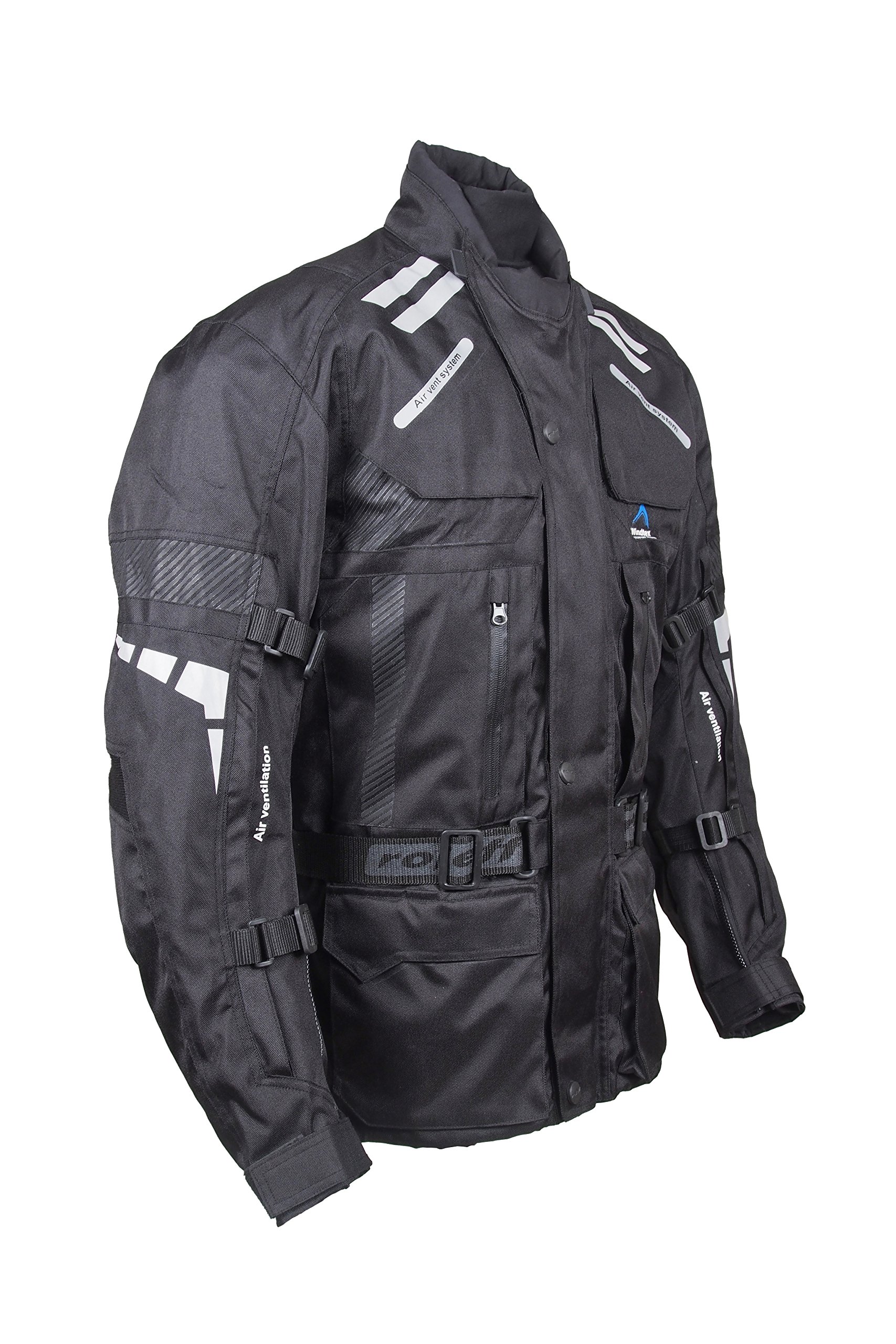 Roleff Racewear Unisex 7742 Textiljacke Motorradjacke mit Protektoren, Schwarz, S EU