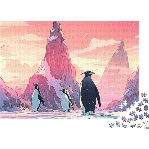 Pinguine 1000-teiliges Puzzle für Erwachsene, lustige Heimdekoration, Bildungsspiel, Spielzeug, Intellektuelles Spiel, hochwertig und langlebig, 1000 Teile (75 x 50 cm)