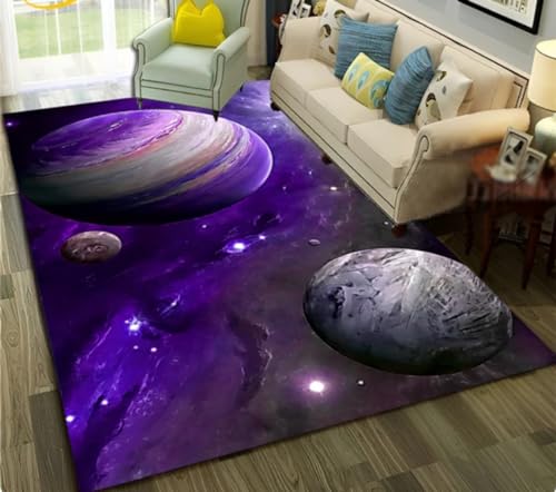IZREEL Galaxy Planet Star Universe Weltraumteppich Für Zu Hause Wohnzimmer Schlafzimmer Sofa Fußmatte Bereich Teppich rutschfeste Fußmatte 120X160Cm