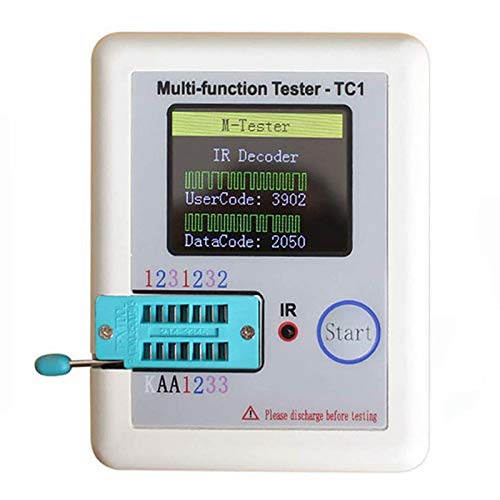Duendhd Multifunktionaler Tester, LCR-TC1 Transistor-Tester, TFT-Dioden-Kapazitätsmesser, NPN MOSFET, buntes Taschendisplay