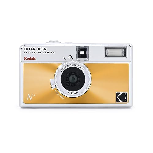 KODAK EKTAR H35N Halbformat-Filmkamera, 35 mm, wiederverwendbar, Bulb-Funktion, Sternfilter, beschichtetes, Objektiv (Film und AAA-Batterie sind nicht im Lieferumfang enthalten) (Orange glasiert)