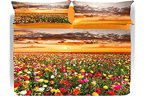 Caleffi - Bettlaken-Tagesdecke Flowering Fields 100% Baumwolle Fotografie für Doppelbett