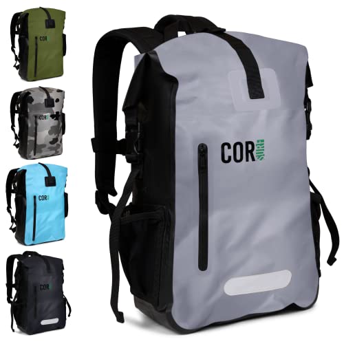 COR 25L Wasserfester Rucksack mit gepolsterter Laptoptasche, 25 Liter (Grau, Einheitsgröße)