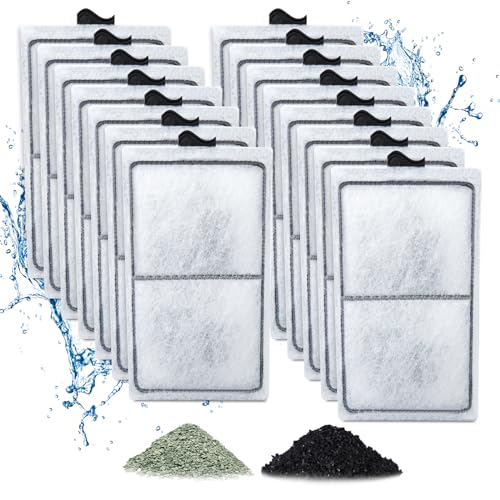 Zuqqony PF-S Filterkartuschen für Top Fin Silenstream PF10 Power Filter, Ersatz-Kohlekartusche für Aquarien, mit Zeolith, 15 Stück