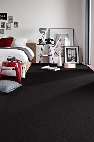 RugsX Einfarbiger Teppich Trendy für Zimmer, Wohnzimmer, Schlafzimmer, Teppichboden Auslegware, schwarz, Verschiedene Größen, 400x600 cm