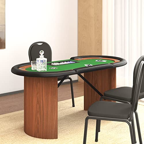 Tische, Poker & Spieltische, Pokertisch für 10 Spieler mit Chipablage, grün, 160 x 80 x 75 cm
