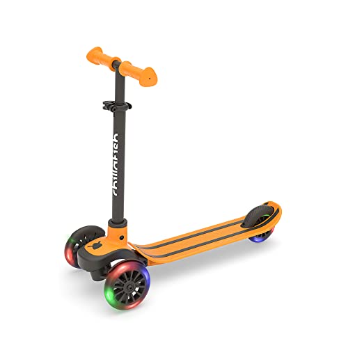Chillafish Scotti Tretroller für Kinder, 3 Räder, mit integrierter Bremse, erweiterbar, mit verstellbarem Lenker und Rutschfester Trittfläche, ab 3 Jahren, Orange