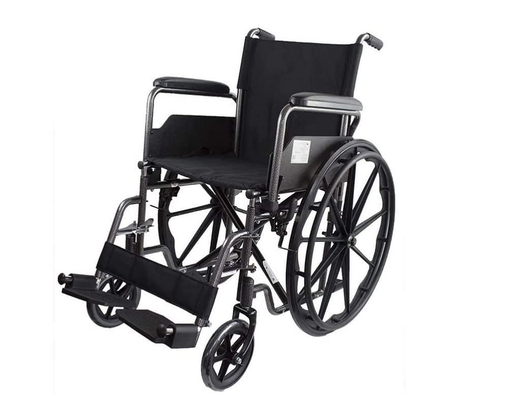 Mobiclinic S220 Sevilla, Premium Rollstuhl, Faltrollstuhl aus Stahl, für ältere und behinderte Menschen, selbstfahren, Abnehmbare Fußstützen Und Armlehnen, Sitzbreite 46cm