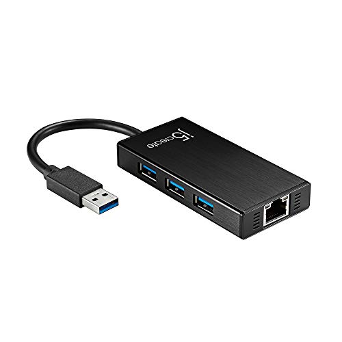 j5create USB 3.0 Multi-Adapter Hub- 3X USB 3.0 SuperSpeed Ports, Gigabit RJ45 Ethernet, kompatibel mit Windows und MacOS