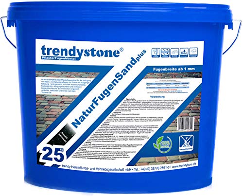 trendystone NaturFugensand 25 kg granitgrau - selbstreparierend - OHNE chemische Zusatzstoffe - wasserdurchlässig