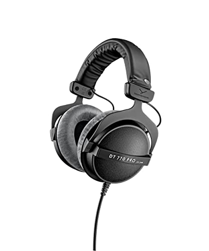 beyerdynamic DT 770 PRO 32 Ohm Over-Ear-Studiokopfhörer in schwarz. Geschlossene Bauweise, kabelgebunden für professionellen Sound im Studio und an mobilen Endgeräten wie Tablets und Smartphones