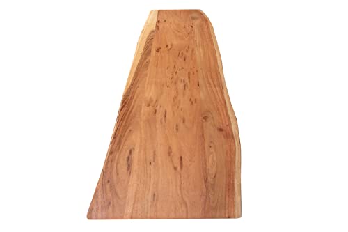SAM Tischplatte 140x40 cm Curtis, Holzplatte aus Akazienholz massiv + naturfarben + lackiert, Baumkanten-Platte für Heimwerker, geeignet für Arbeitsplatten, Tische & Fensterbretter