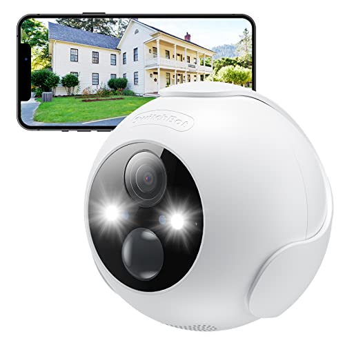 SwitchBot Outdoor Spotlight Camera 1080P - Security Camera Wireless with Human/Pet Detection, Waterproof Camera Works with Alexa&Google Home, Color Night Vision, Two-Way Audio, 256GB SD/Cloud Storage